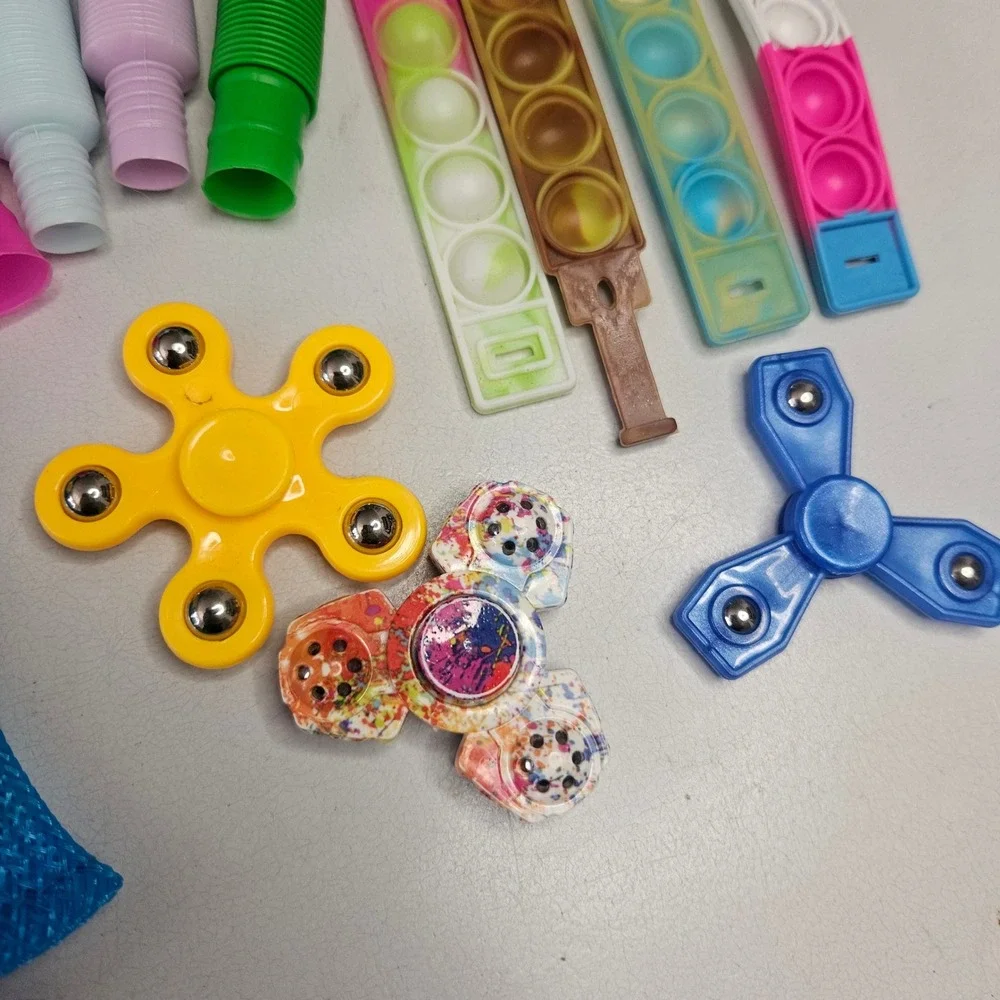 Fidget Toy Sensory Lot Pop It Bracelets Spinners Pop Tubes Marble Mesh 30 pieces